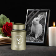 Custom Small Pet Urn for Rabbits - Laser Engraved - Fit up to 10lbs - Powder Coated Stainless Steel Urn