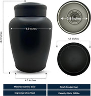 Personalized Stainless Steel Human Urn - 150 lbs - Funny Handle with Care Design