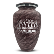 Custom Human Urns - Soft Whisper Collection - Funny Bowling Design - Distressed Finish - 200 Cubic Inch