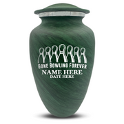 Custom Human Urns - Soft Whisper Collection - Funny Bowling Design - Distressed Finish - 200 Cubic Inch