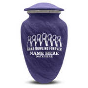 Custom Human Urns - Soft Whisper Collection - Funny Bowling Design - Distressed Finish - 200 Cubic Inch