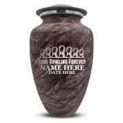 Custom Human Urns - Soft Whisper Collection - Funny Bowling Design - Distressed Finish - 200 Cubic Inch