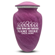 Custom Human Urns - Soft Whisper Collection - Funny Bowling Design - Distressed Finish - 200 Cubic Inch