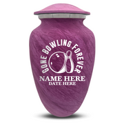 Custom Human Urns - Soft Whisper Collection - Funny Bowling Design - Distressed Finish - 200 Cubic Inch