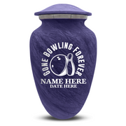 Custom Human Urns - Soft Whisper Collection - Funny Bowling Design - Distressed Finish - 200 Cubic Inch
