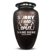 Custom Human Urns - Soft Whisper Collection - Funny Bowling Design - Distressed Finish - 200 Cubic Inch