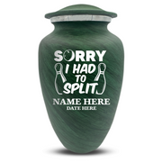 Custom Human Urns - Soft Whisper Collection - Funny Bowling Design - Distressed Finish - 200 Cubic Inch