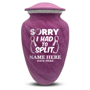 Custom Human Urns - Soft Whisper Collection - Funny Bowling Design - Distressed Finish - 200 Cubic Inch