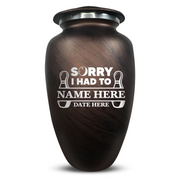 Custom Human Urns - Soft Whisper Collection - Funny Bowling Design - Distressed Finish - 200 Cubic Inch