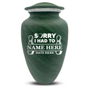 Custom Human Urns - Soft Whisper Collection - Funny Bowling Design - Distressed Finish - 200 Cubic Inch