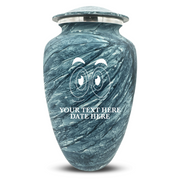 Custom Human Urns - Soft Whisper Collection - Funny Eyes Design - Distressed Finish - 200 Cubic Inch