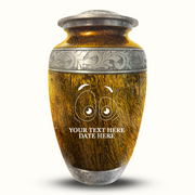 Custom Aluminum Human Urn - Elevate Collection - Funny Eyes Design - Distressed Finish - 200 Cubic Inch
