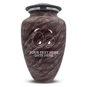 Custom Human Urns - Soft Whisper Collection - Funny Eyes Design - Distressed Finish - 200 Cubic Inch