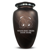 Custom Human Urns - Soft Whisper Collection - Funny Eyes Design - Distressed Finish - 200 Cubic Inch