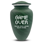 Custom Human Urns - Soft Whisper Collection - Funny Gaming Design - Distressed Finish - 200 Cubic Inch