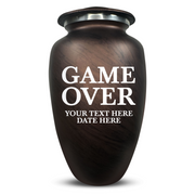 Custom Human Urns - Soft Whisper Collection - Funny Gaming Design - Distressed Finish - 200 Cubic Inch