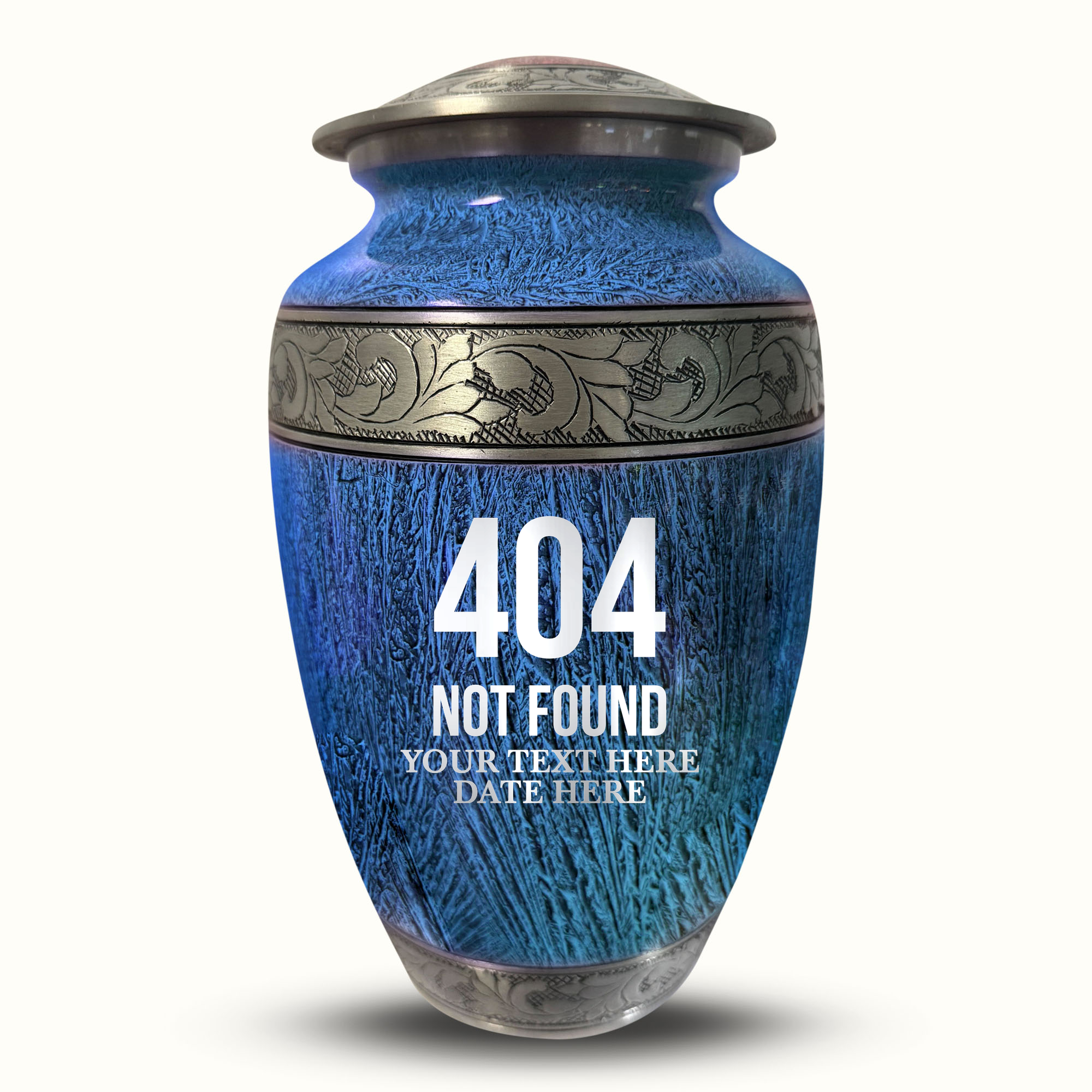 Custom Large Cremation Urn for Human Ashes - Elevate Collection - Funny Tech Design - Distressed Finish - 200 Cubic Inch