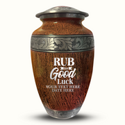 Custom Aluminum Human Urn - Elevate Collection - Just Funny Design - Distressed Finish - 200 Cubic Inch