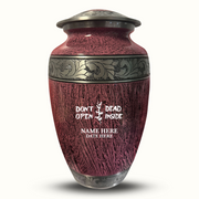 Custom Aluminum Human Urn - Elevate Collection - Funny TV Design - Distressed Finish - 200 Cubic Inch
