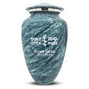 Custom Human Urns - Soft Whisper Collection - Funny TV Design - Distressed Finish - 200 Cubic Inch