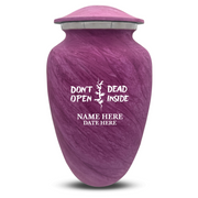 Custom Human Urns - Soft Whisper Collection - Funny TV Design - Distressed Finish - 200 Cubic Inch