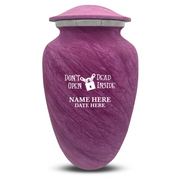 Custom Human Urns - Soft Whisper Collection - Funny TV Design - Distressed Finish - 200 Cubic Inch