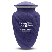 Custom Human Urns - Soft Whisper Collection - Funny TV Design - Distressed Finish - 200 Cubic Inch