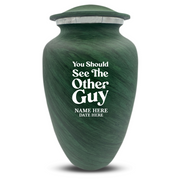 Custom Human Urns - Soft Whisper Collection - Dark Humor Design - Distressed Finish - 200 Cubic Inch