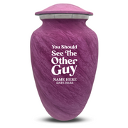 Custom Human Urns - Soft Whisper Collection - Dark Humor Design - Distressed Finish - 200 Cubic Inch