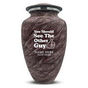 Custom Human Urns - Soft Whisper Collection - Dark Humor Design - Distressed Finish - 200 Cubic Inch