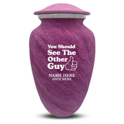 Custom Human Urns - Soft Whisper Collection - Dark Humor Design - Distressed Finish - 200 Cubic Inch