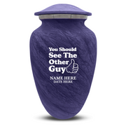 Custom Human Urns - Soft Whisper Collection - Dark Humor Design - Distressed Finish - 200 Cubic Inch