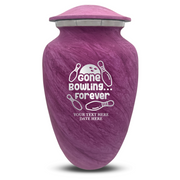 Custom Human Urns - Soft Whisper Collection - Funny Bowling Design - Distressed Finish - 200 Cubic Inch