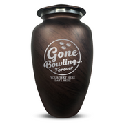 Custom Human Urns - Soft Whisper Collection - Funny Bowling Design - Distressed Finish - 200 Cubic Inch