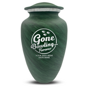 Custom Human Urns - Soft Whisper Collection - Funny Bowling Design - Distressed Finish - 200 Cubic Inch