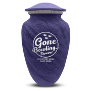 Custom Human Urns - Soft Whisper Collection - Funny Bowling Design - Distressed Finish - 200 Cubic Inch