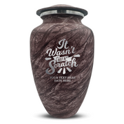 Custom Human Urns - Soft Whisper Collection - Dark Humor Design - Distressed Finish - 200 Cubic Inch