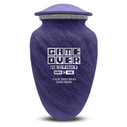 Custom Human Urns - Soft Whisper Collection - Funny Gaming Design - Distressed Finish - 200 Cubic Inch
