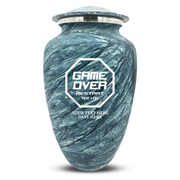 Custom Human Urns - Soft Whisper Collection - Funny Gaming Design - Distressed Finish - 200 Cubic Inch
