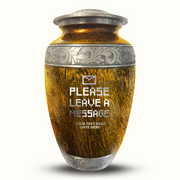 Custom Aluminum Human Urn - Elevate Collection - Funny Office Design - Distressed Finish - 200 Cubic Inch