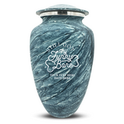 Custom Human Urns - Soft Whisper Collection - Simple Humor Design - Distressed Finish - 200 Cubic Inch