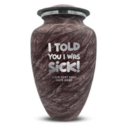 Custom Human Urns - Soft Whisper Collection - Dark Humor Design - Distressed Finish - 200 Cubic Inch
