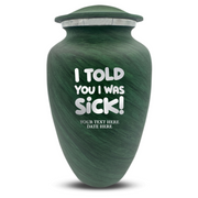 Custom Human Urns - Soft Whisper Collection - Dark Humor Design - Distressed Finish - 200 Cubic Inch
