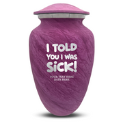 Custom Human Urns - Soft Whisper Collection - Dark Humor Design - Distressed Finish - 200 Cubic Inch