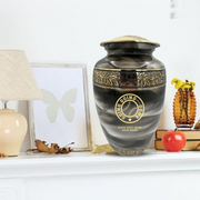 Custom Aluminum Human Urns - Suzesta Pearl White Memorial Urn - Funny Baseball Design - 200 Cubic Inch