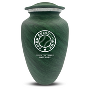 Custom Human Urns - Soft Whisper Collection - Funny Baseball Design - Distressed Finish - 200 Cubic Inch