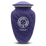 Custom Human Urns - Soft Whisper Collection - Funny Baseball Design - Distressed Finish - 200 Cubic Inch