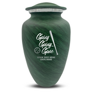 Custom Human Urns - Soft Whisper Collection - Funny Baseball Design - Distressed Finish - 200 Cubic Inch