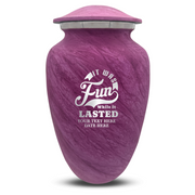 Custom Human Urns - Soft Whisper Collection - Dark Humor Design - Distressed Finish - 200 Cubic Inch