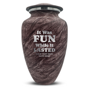 Custom Human Urns - Soft Whisper Collection - Dark Humor Design - Distressed Finish - 200 Cubic Inch